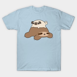 Little Pug and Sloth T-Shirt